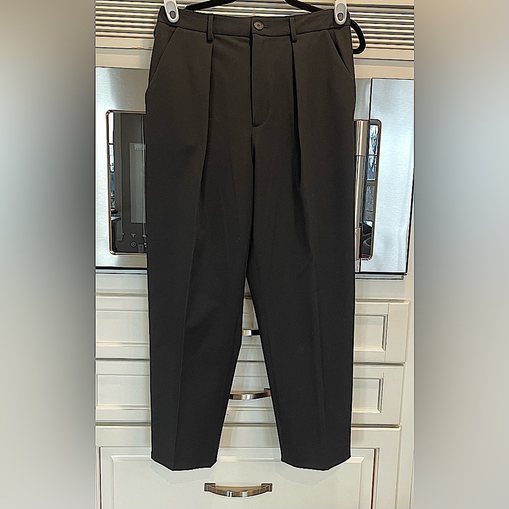 Antonio Melani Courtney Grow Regent Pleat Straight Leg Ankle Pant Black Size 8